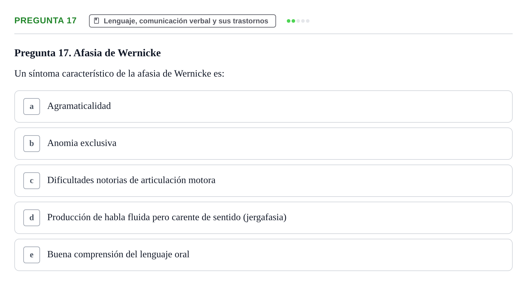 Enunciado: Pregunta 17 · Psicología y Comunicación UB 2012