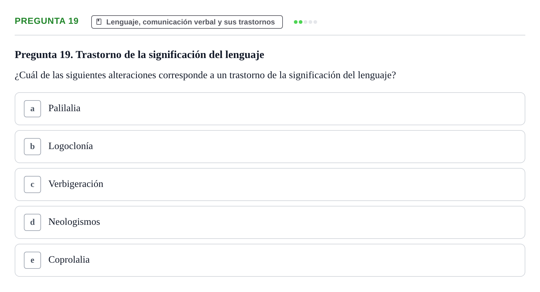 Enunciado: Pregunta 19 · Psicología y Comunicación UB 2012