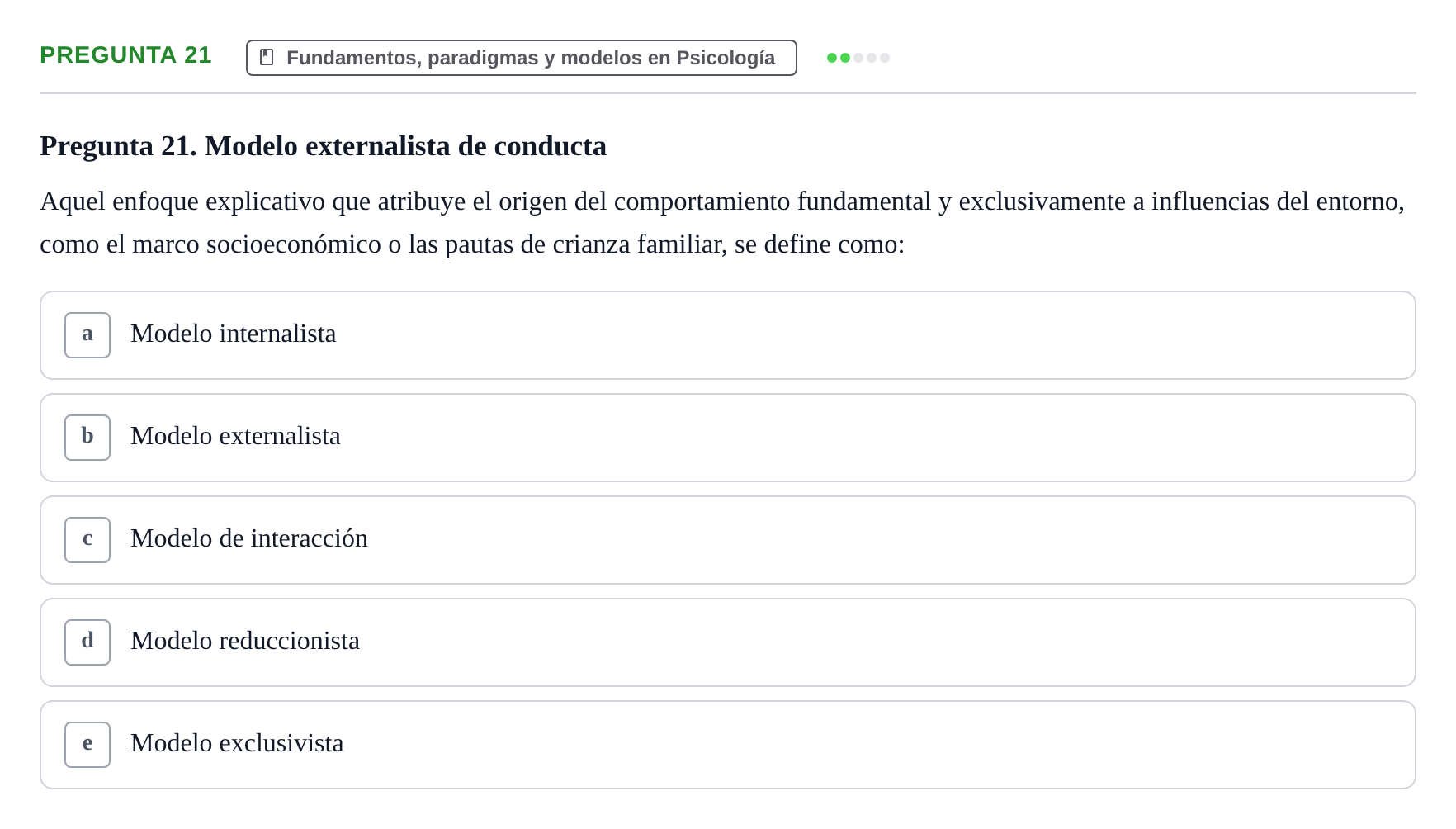Enunciado: Pregunta 21 · Psicología y Comunicación UB 2012