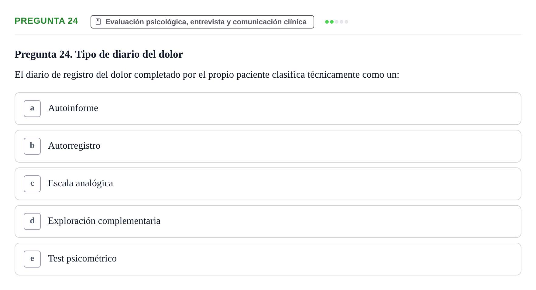Enunciado: Pregunta 24 · Psicología y Comunicación UB 2012