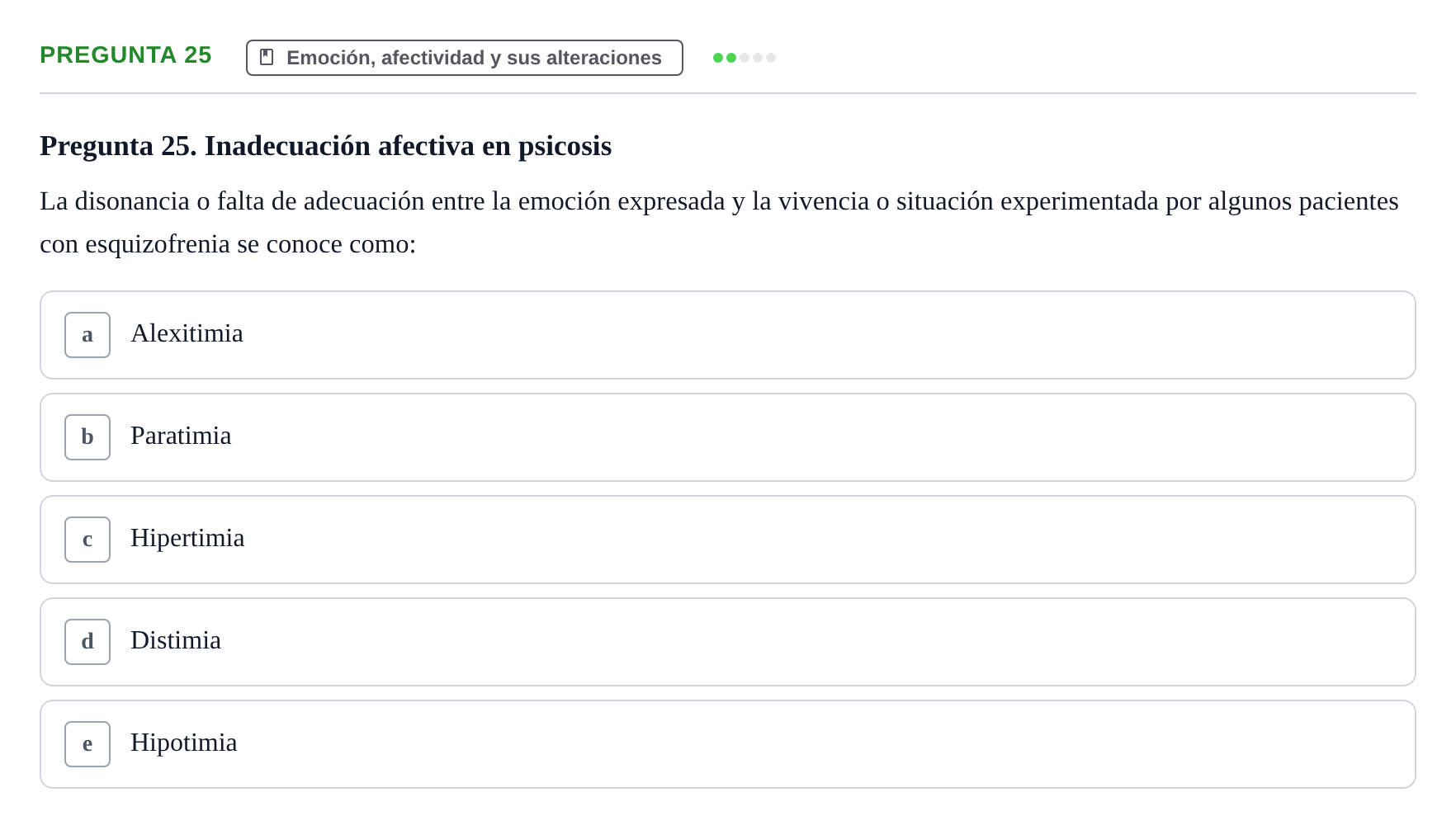 Enunciado: Pregunta 25 · Psicología y Comunicación UB 2012