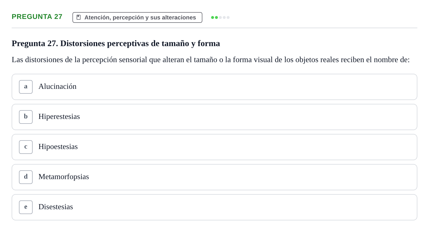 Enunciado: Pregunta 27 · Psicología y Comunicación UB 2012