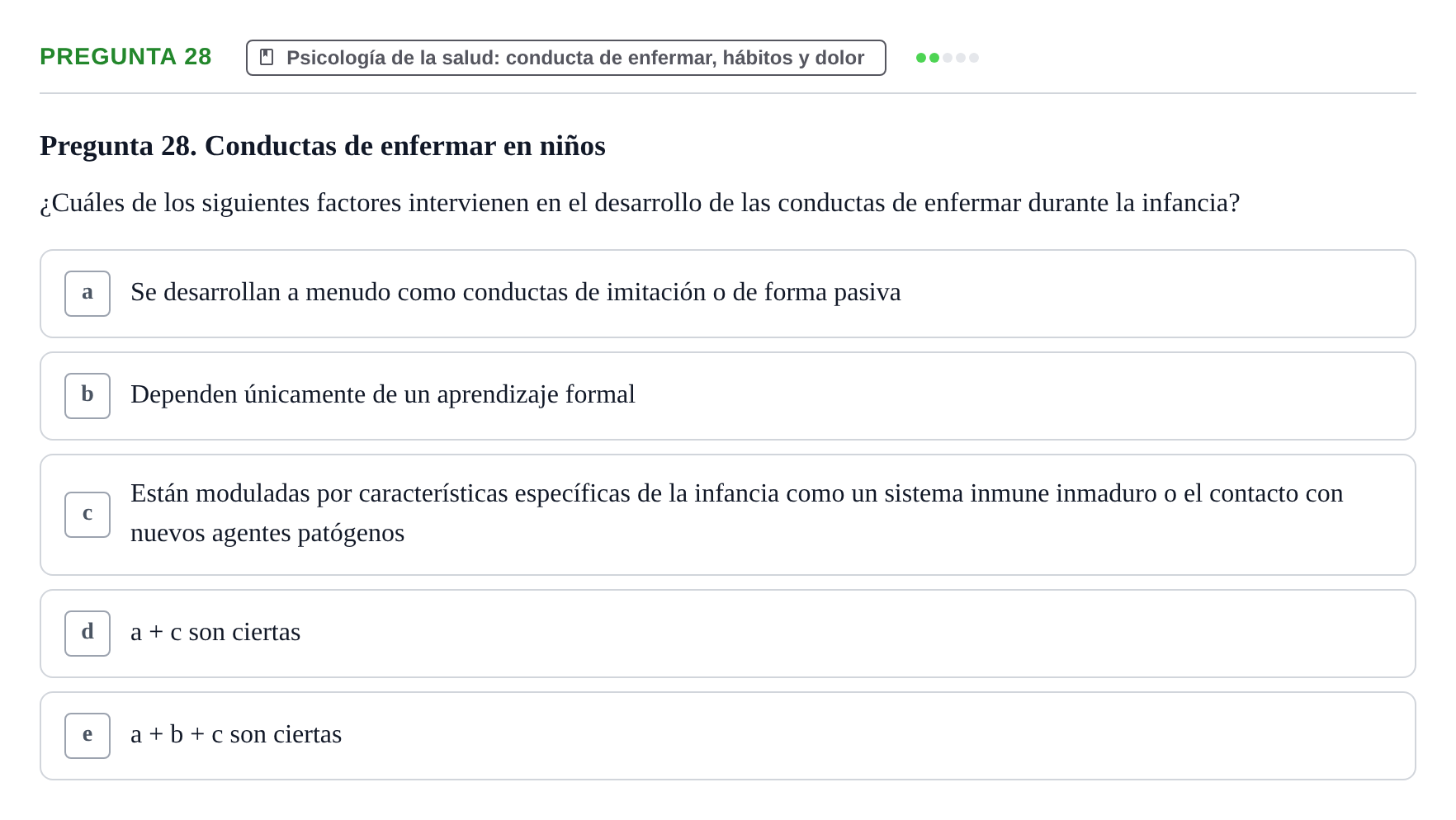 Enunciado: Pregunta 28 · Psicología y Comunicación UB 2012