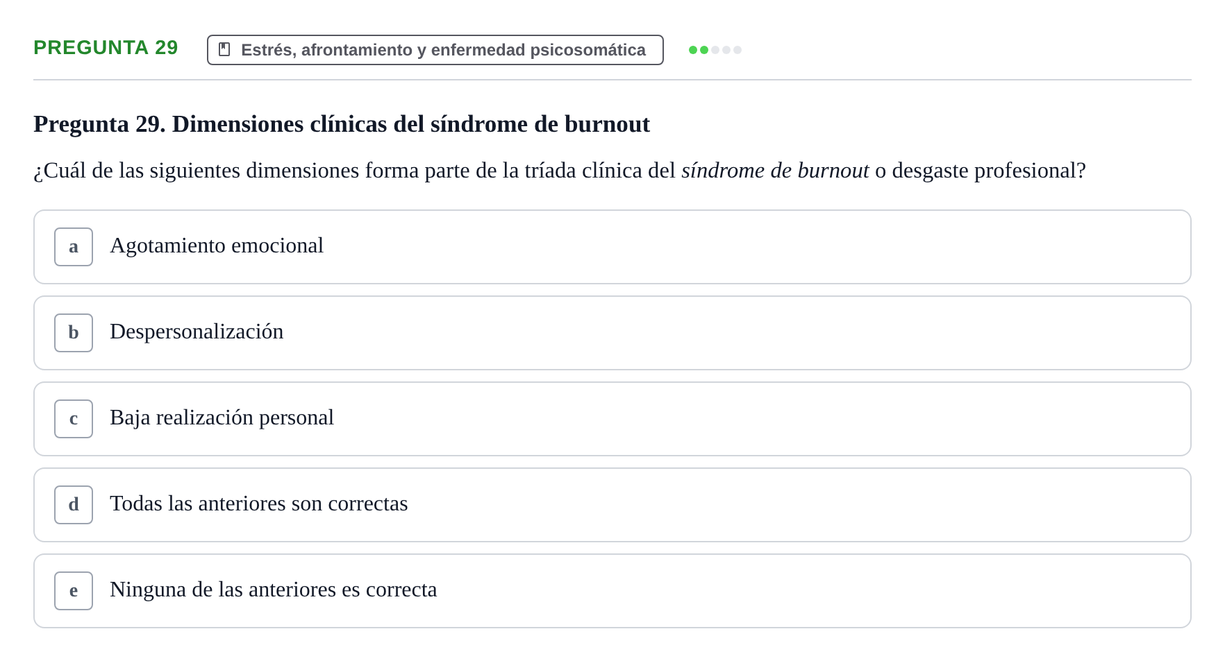 Enunciado: Pregunta 29 · Psicología y Comunicación UB 2012