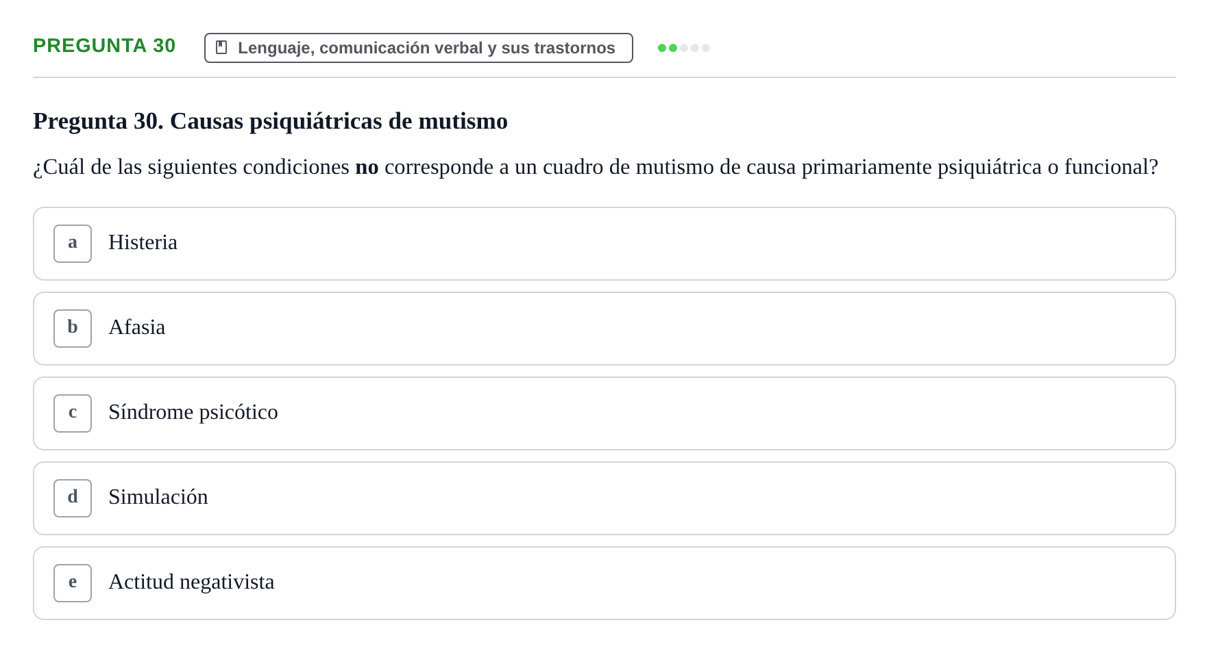 Enunciado: Pregunta 30 · Psicología y Comunicación UB 2012