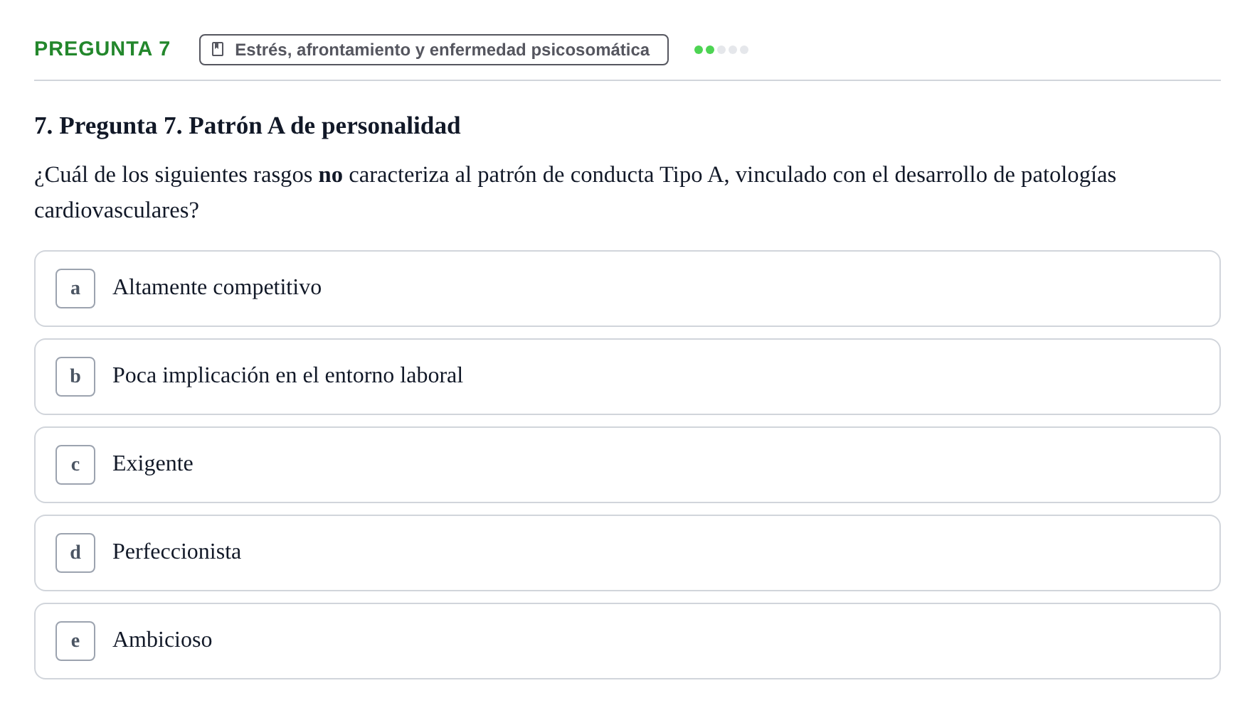 Enunciado: Pregunta 7 · Psicología y Comunicación UB 2012