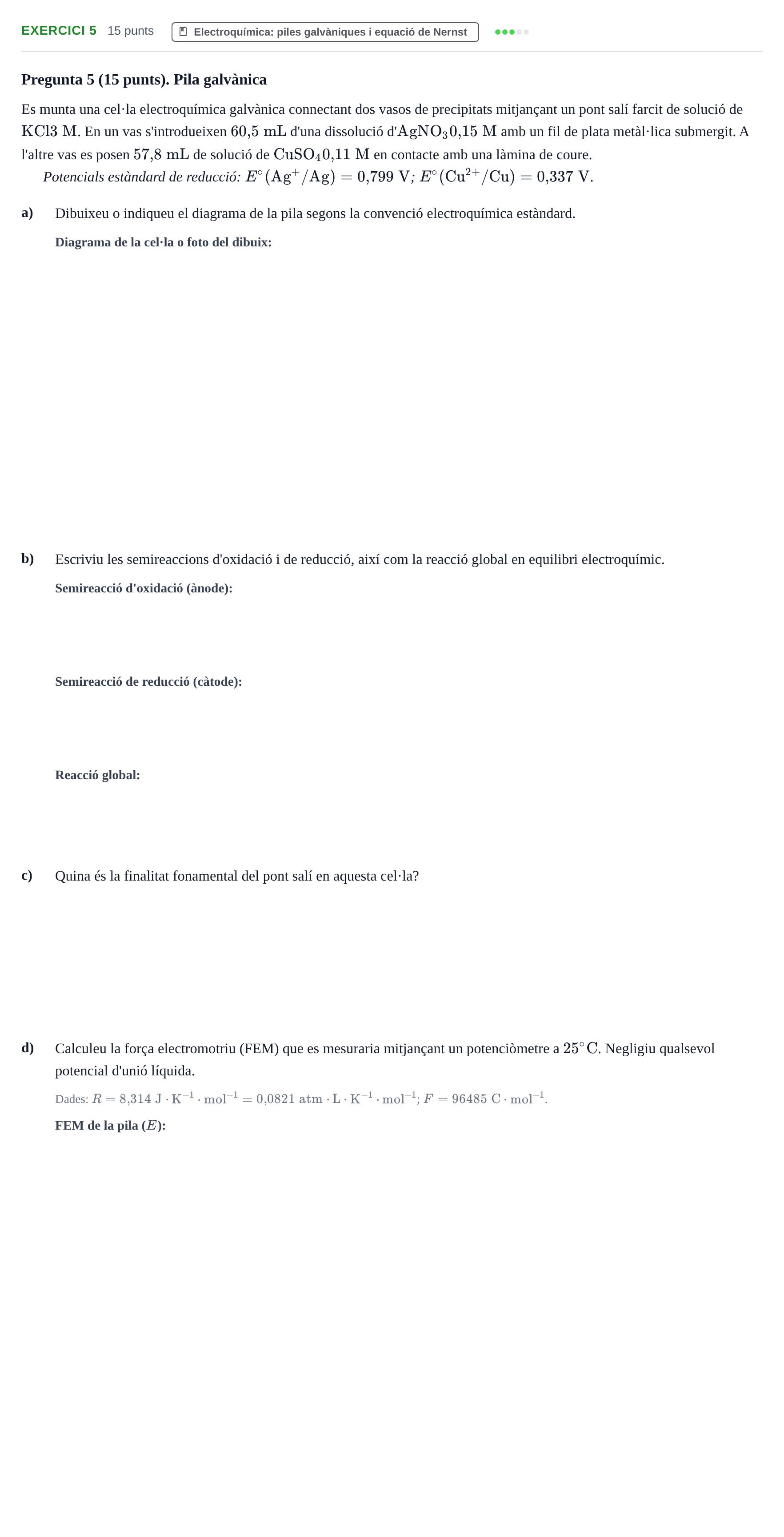 Enunciado: Problema 5 · Química Aplicada II UB 2021