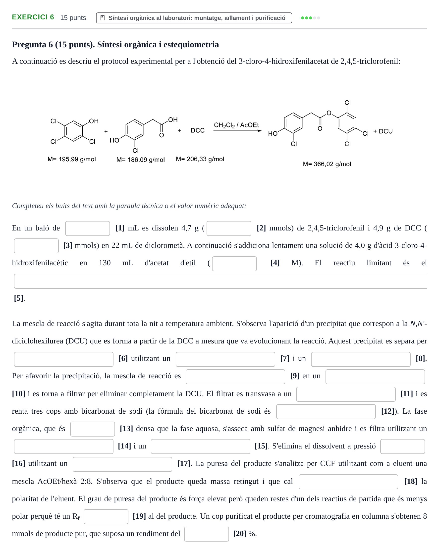 Enunciado: Problema 6 · Química Aplicada II UB 2021