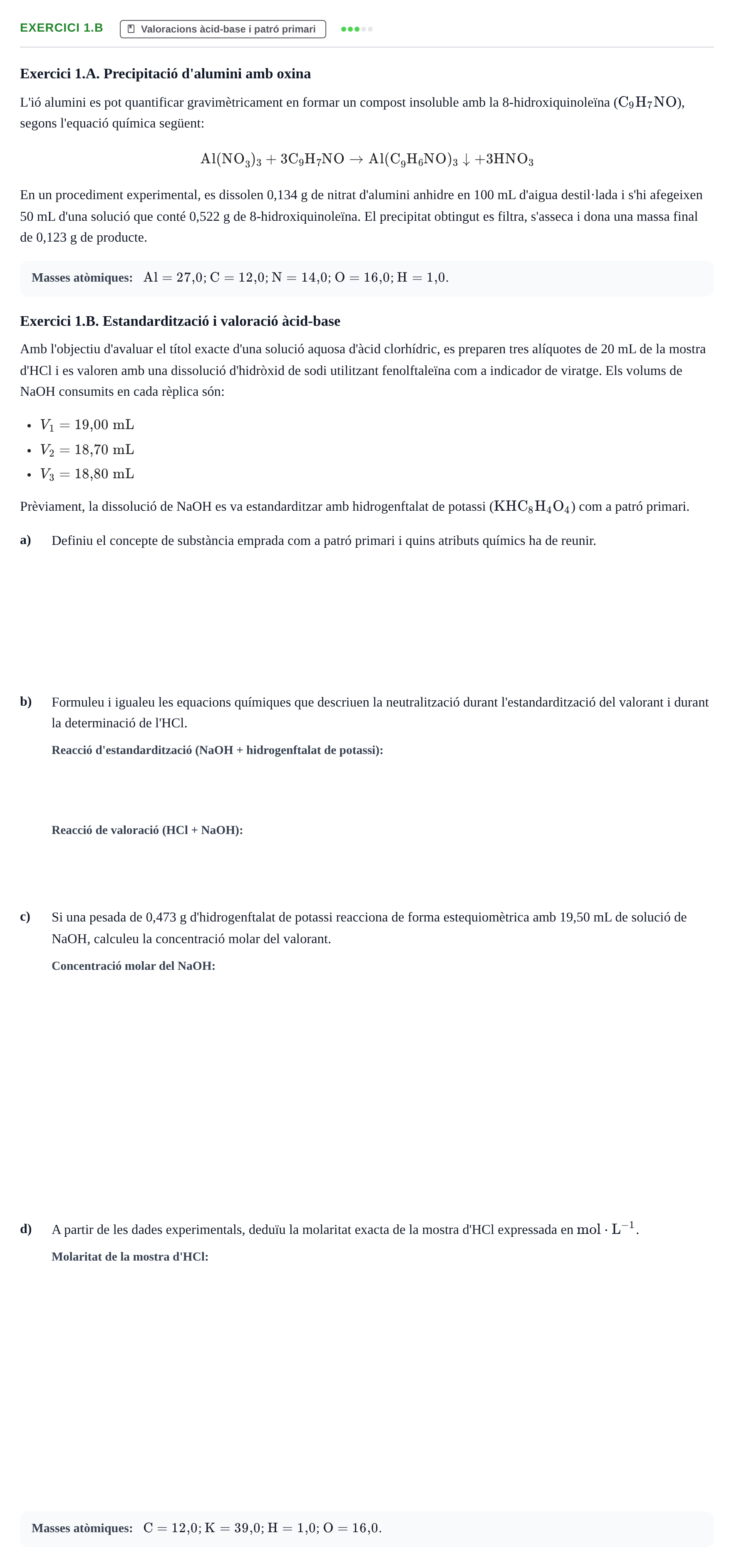 Enunciado: Exercici 1.B · Química Aplicada II UB Juny 2010