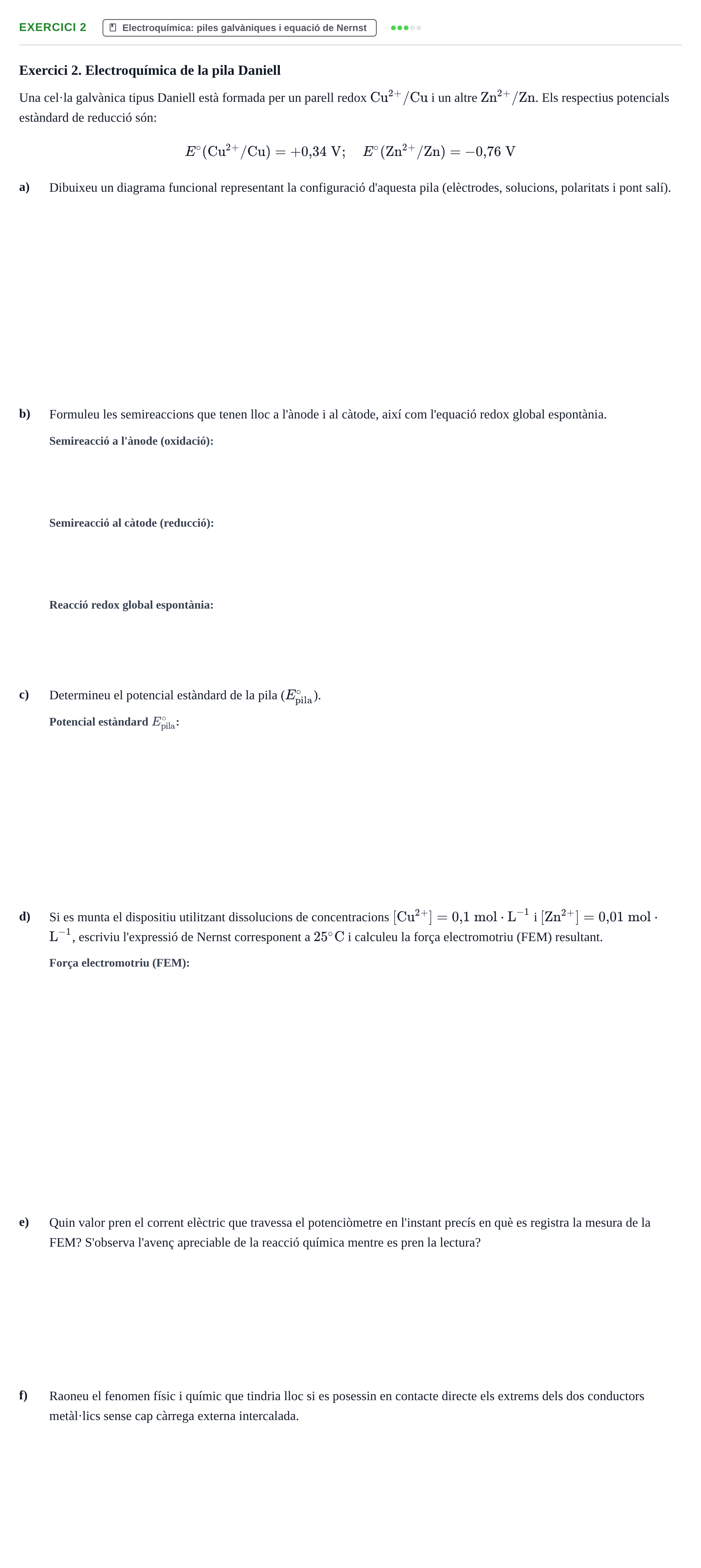 Enunciado: Exercici 2 · Química Aplicada II UB Juny 2010