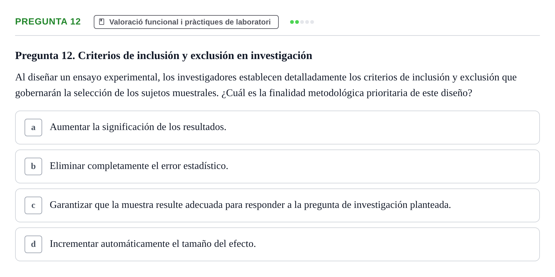 Enunciado: Pregunta 12