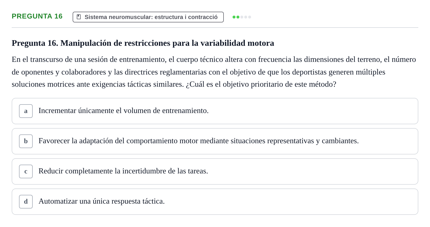 Enunciado: Pregunta 16