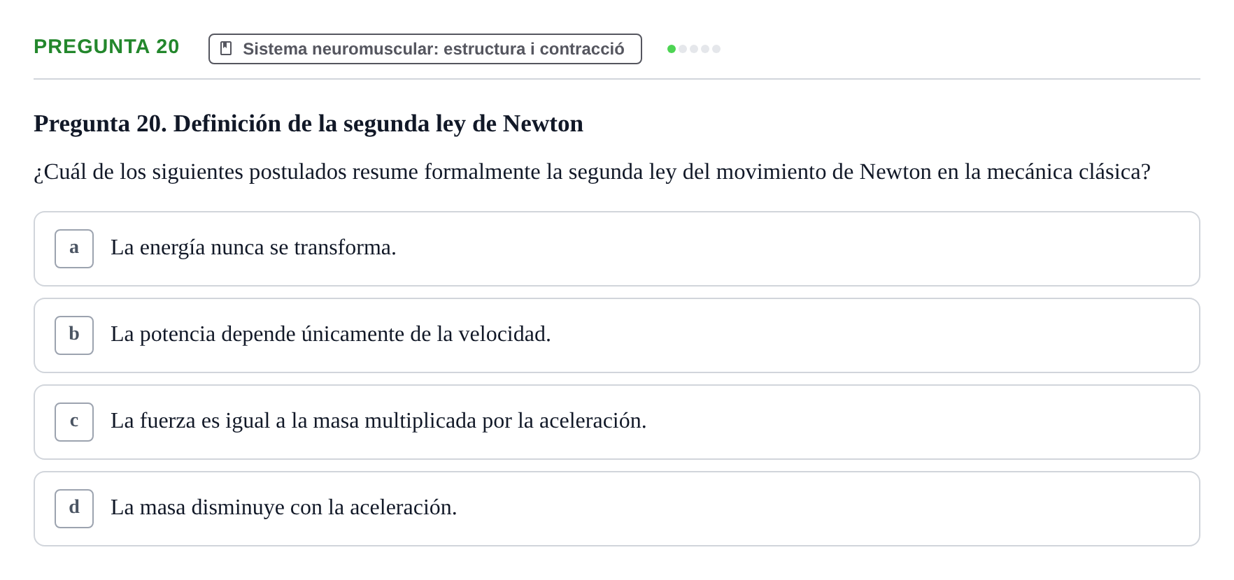 Enunciado: Pregunta 20