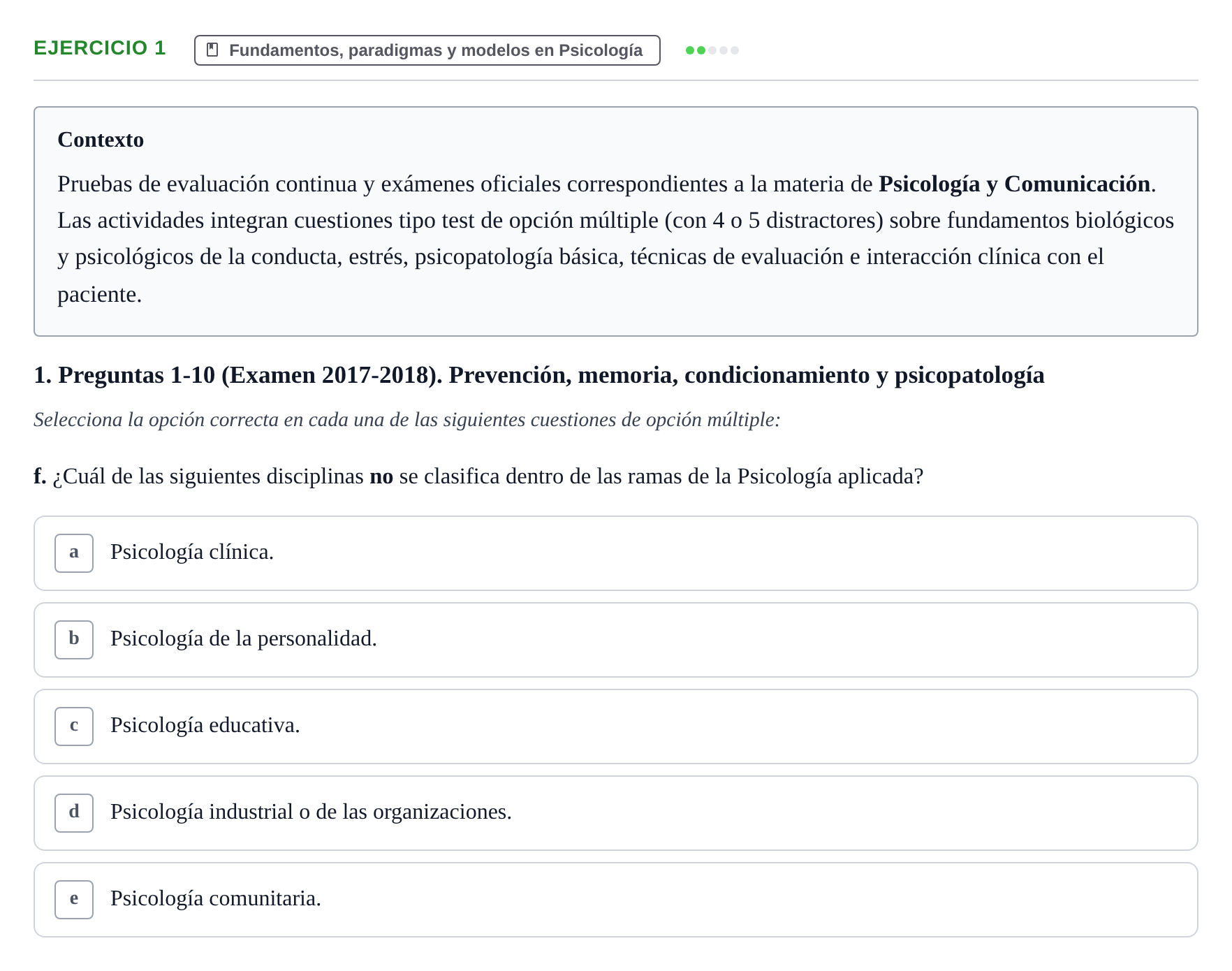 Enunciado: Ejercicio 1 - Fundamentos, paradigmas y modelos en Psicolog… · Psicología y Comunicación UB 2017