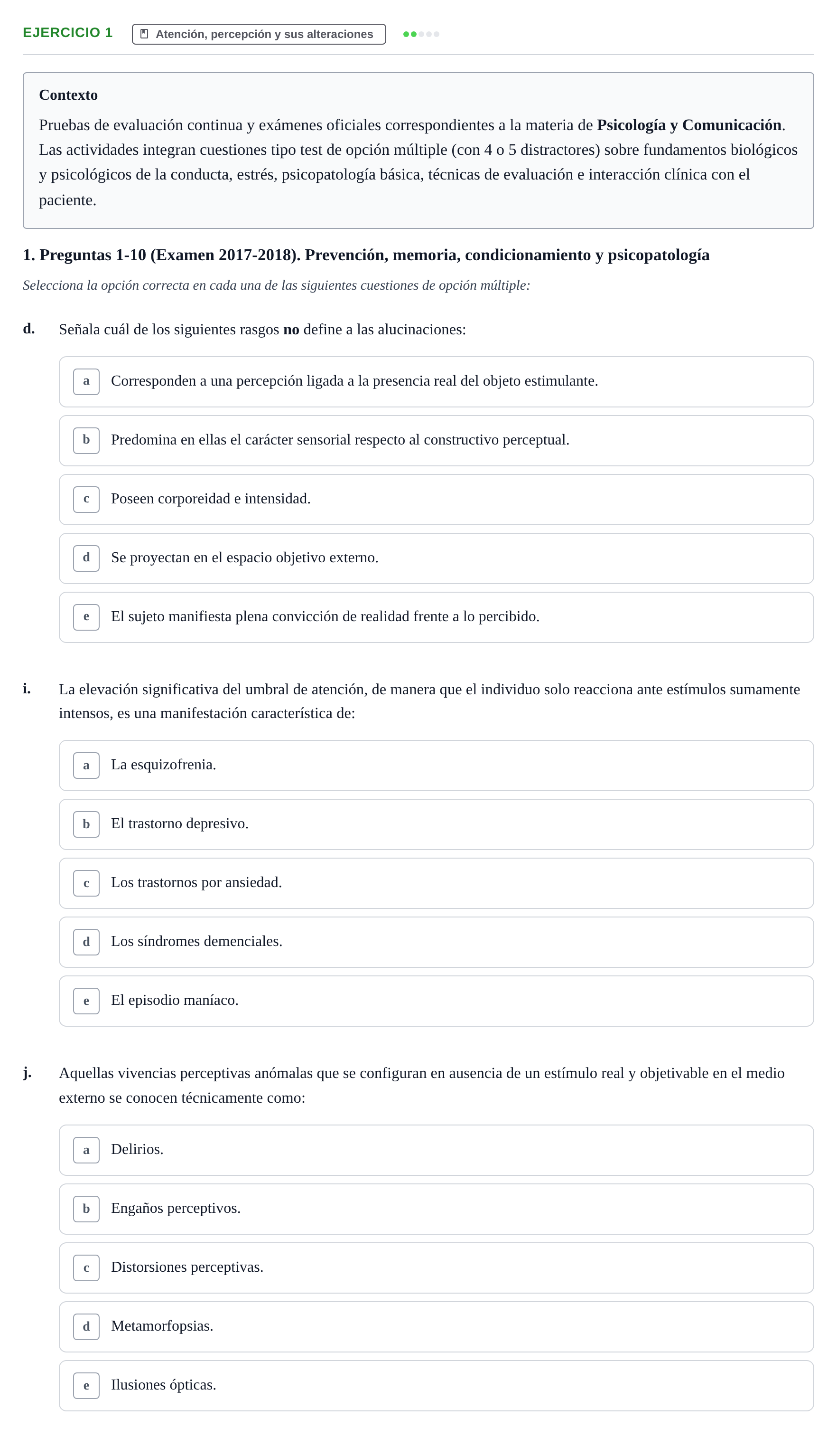 Enunciado: Ejercicio 1 - Atención, percepción y sus alteraciones · Psicología y Comunicación UB 2017