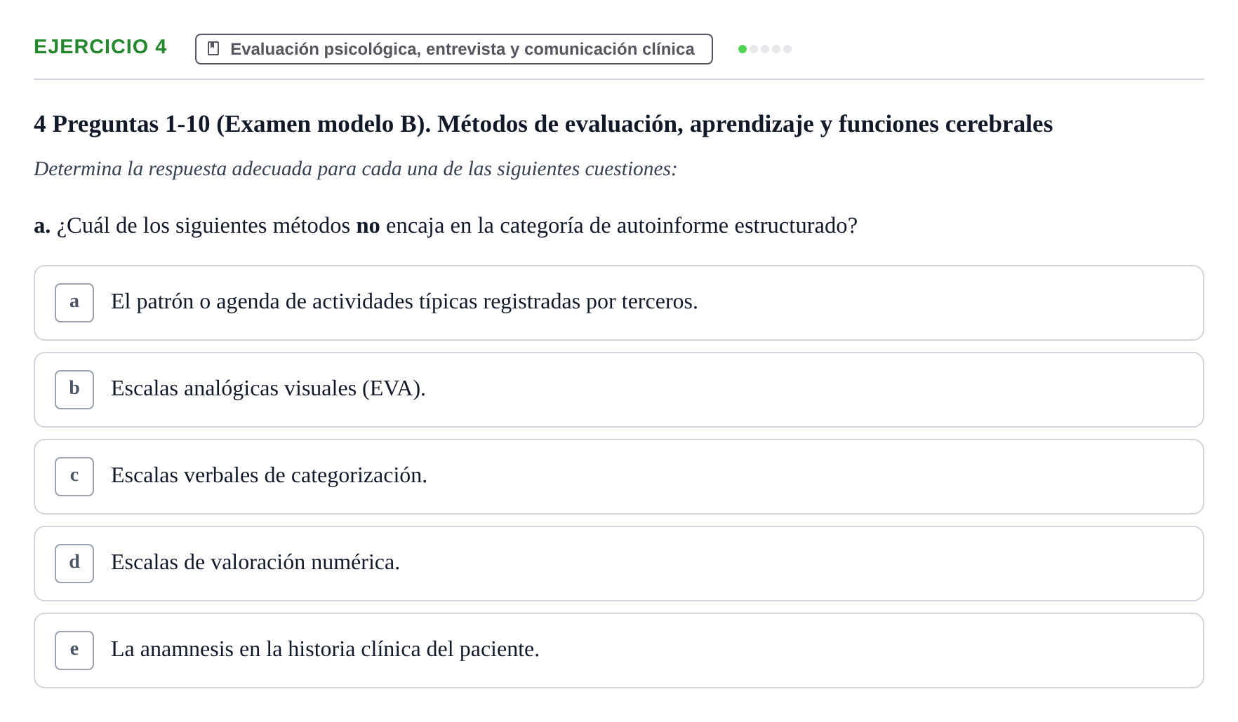 Enunciado: Ejercicio 4 - Evaluación psicológica, entrevista y comunica… · Psicología y Comunicación UB 2017