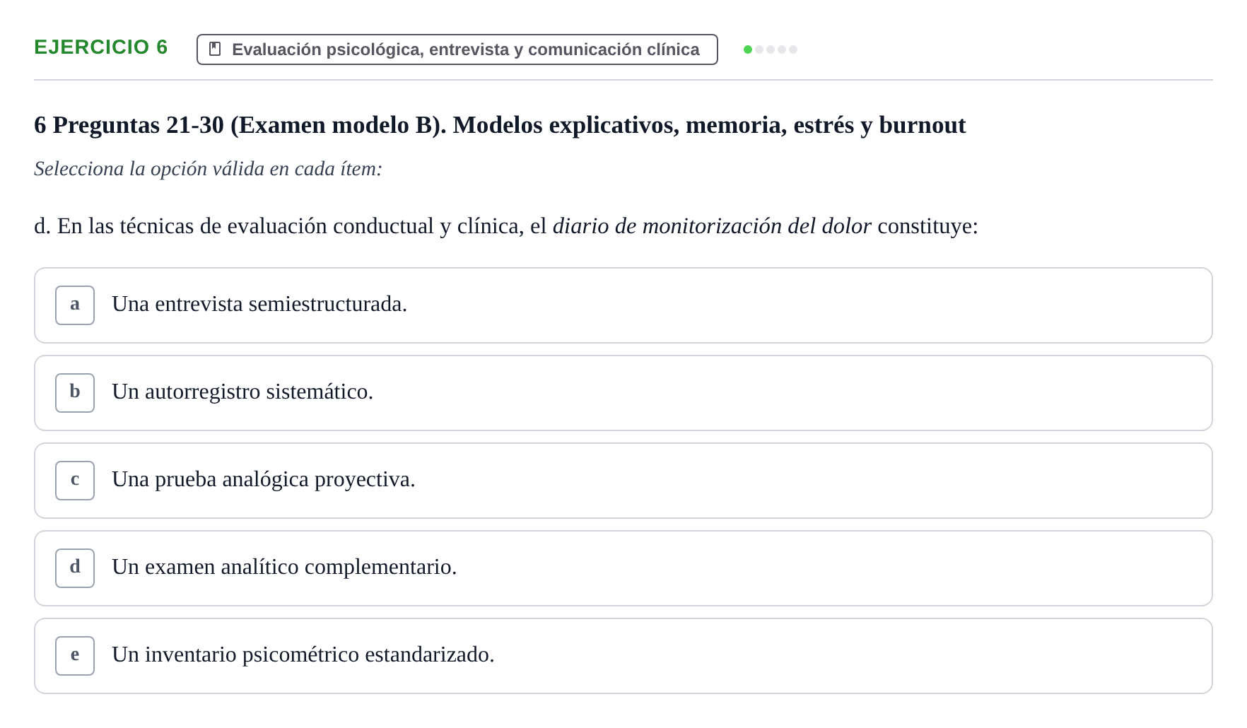 Enunciado: Ejercicio 6 - Evaluación psicológica, entrevista y comunica… · Psicología y Comunicación UB 2017