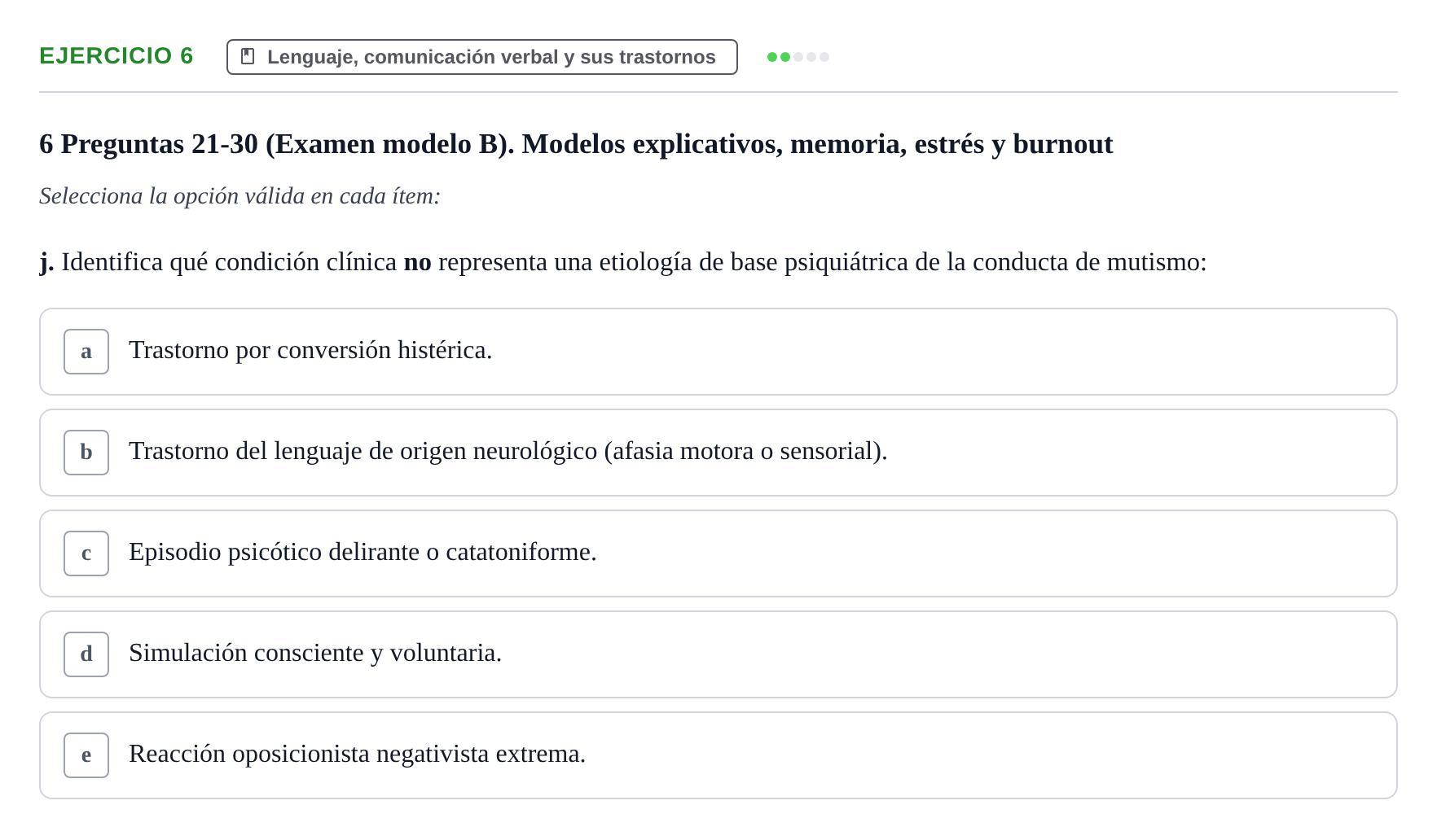 Enunciado: Ejercicio 6 - Lenguaje, comunicación verbal y sus trastornos · Psicología y Comunicación UB 2017