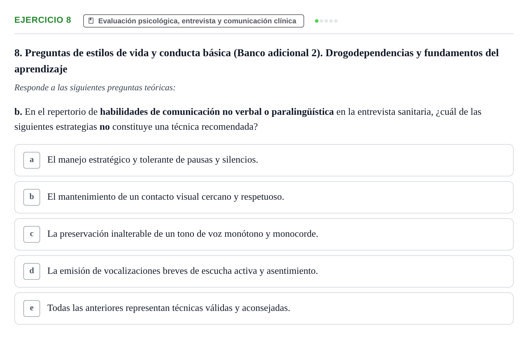 Enunciado: Ejercicio 8 - Evaluación psicológica, entrevista y comunica… · Psicología y Comunicación UB 2017