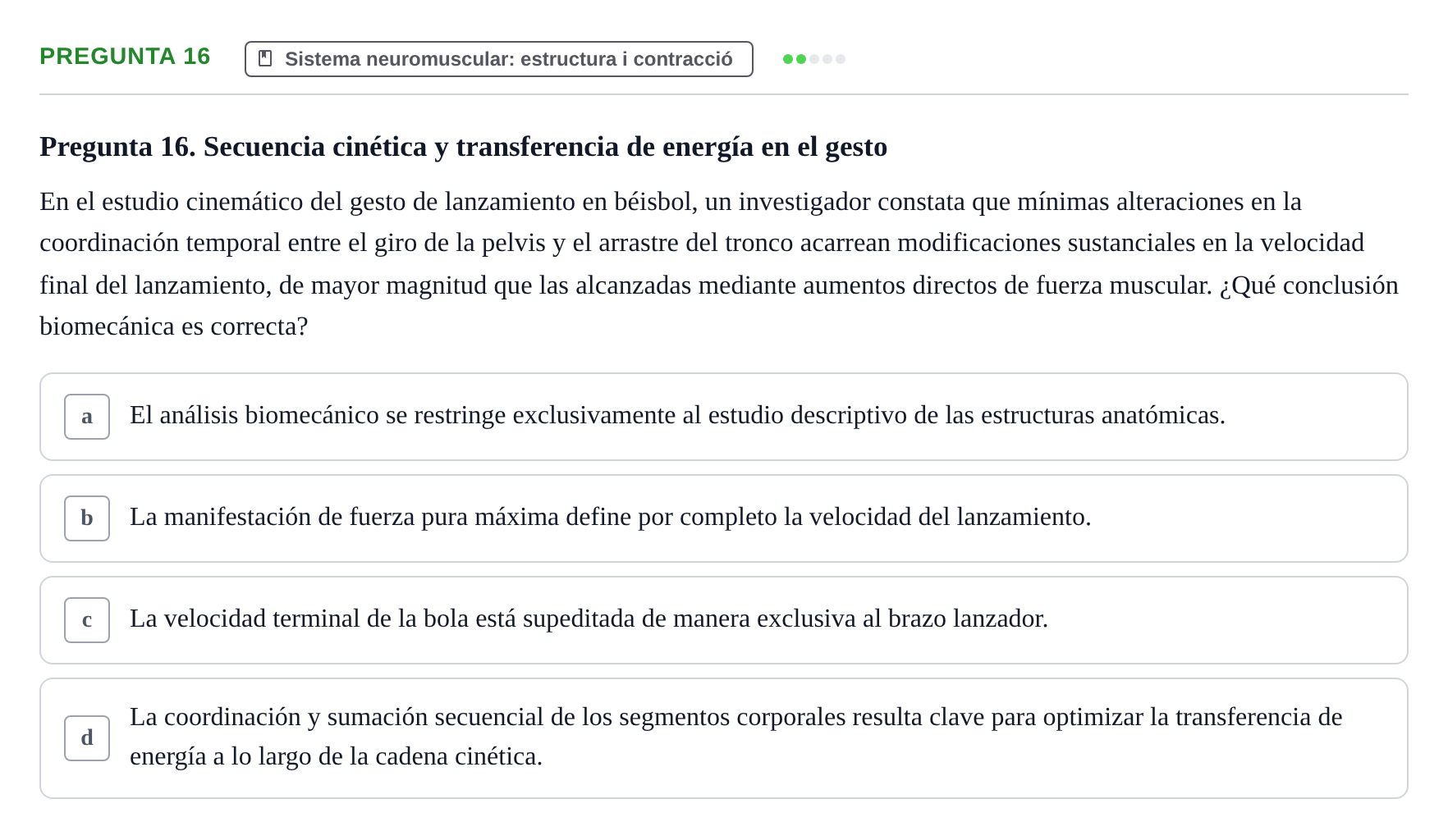 Enunciado: Pregunta 16