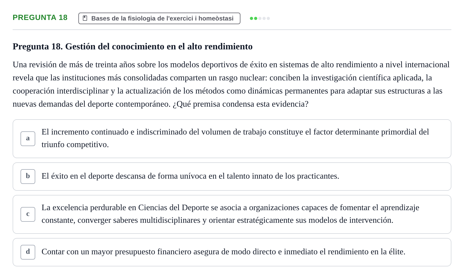 Enunciado: Pregunta 18