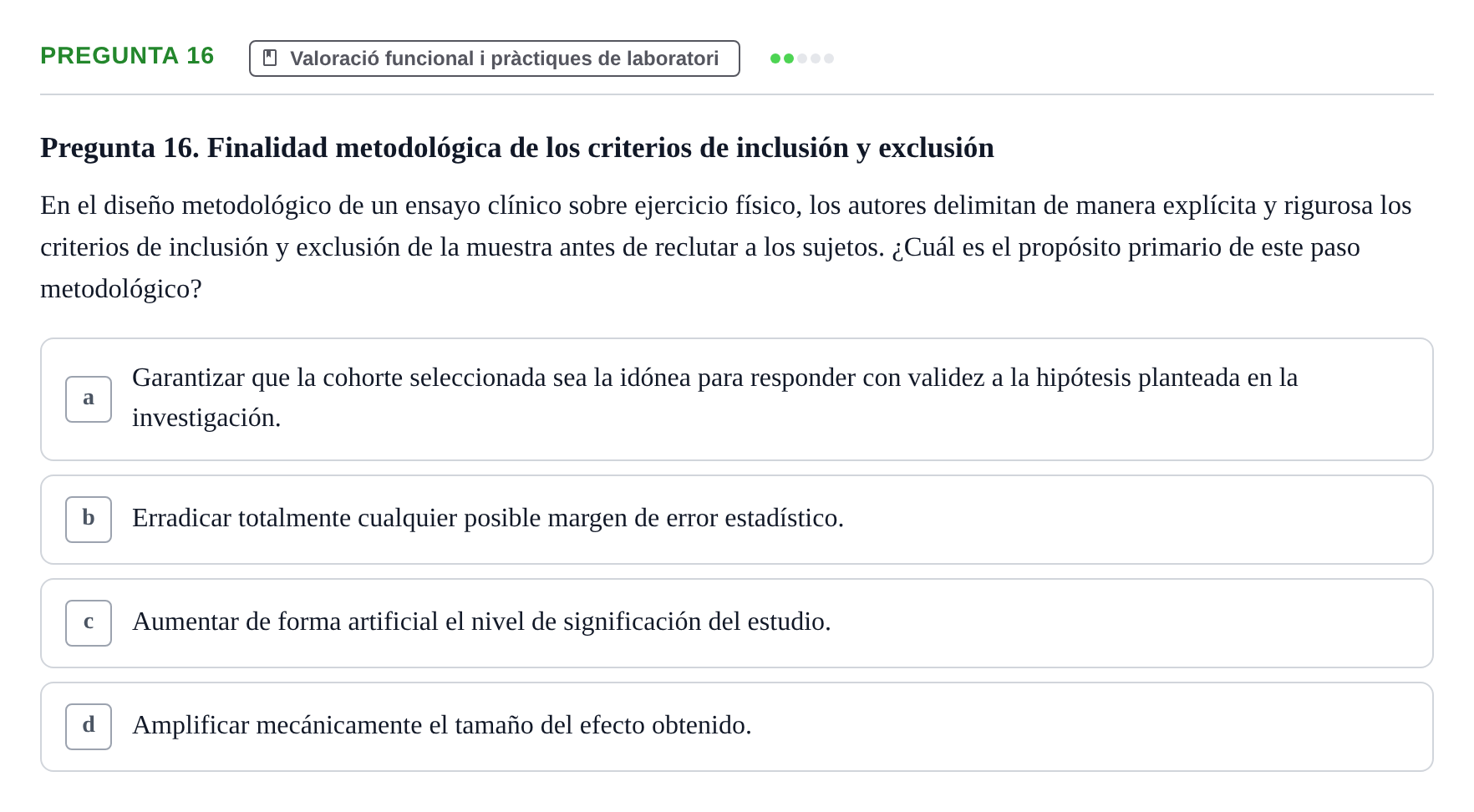 Enunciado: Pregunta 16