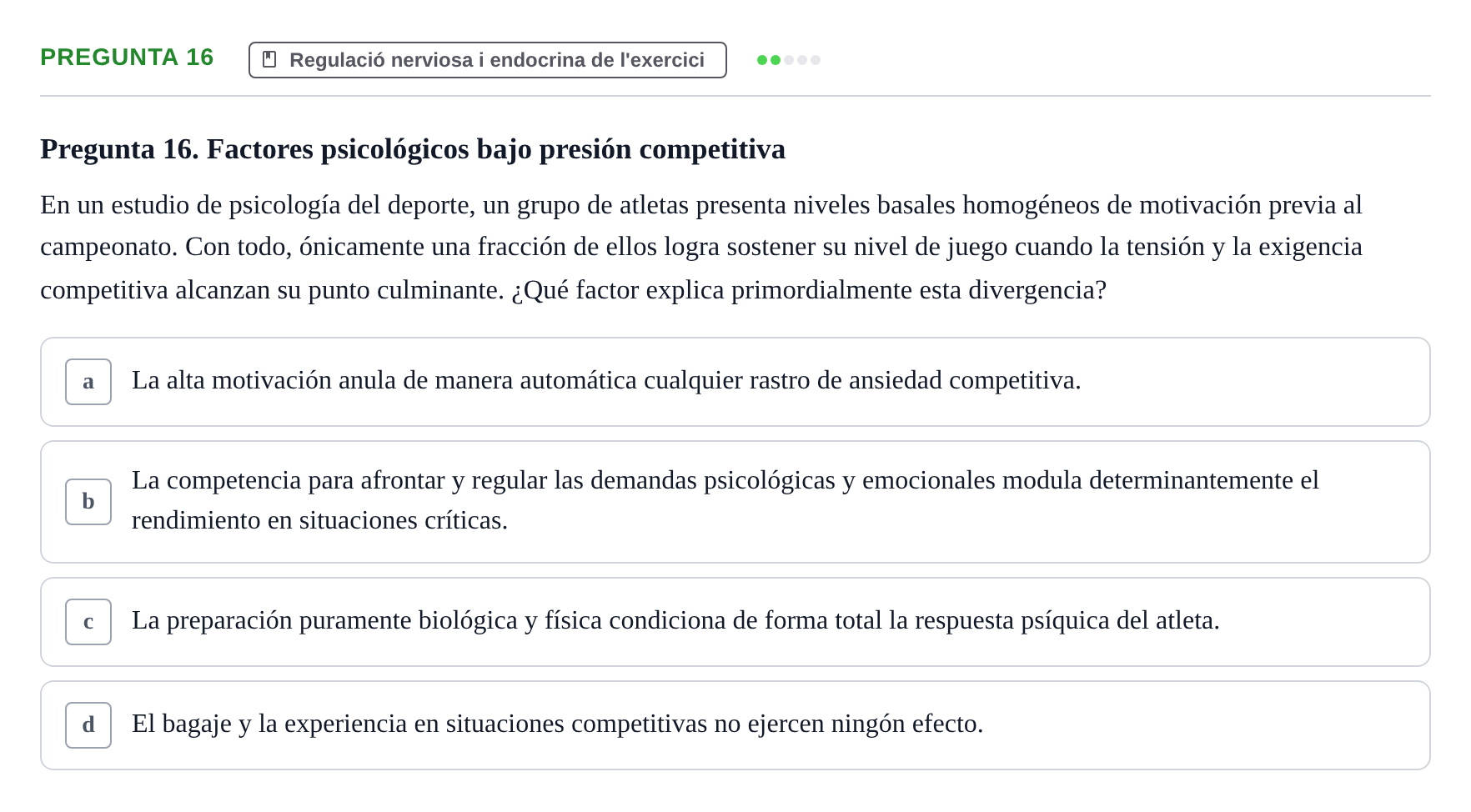 Enunciado: Pregunta 16