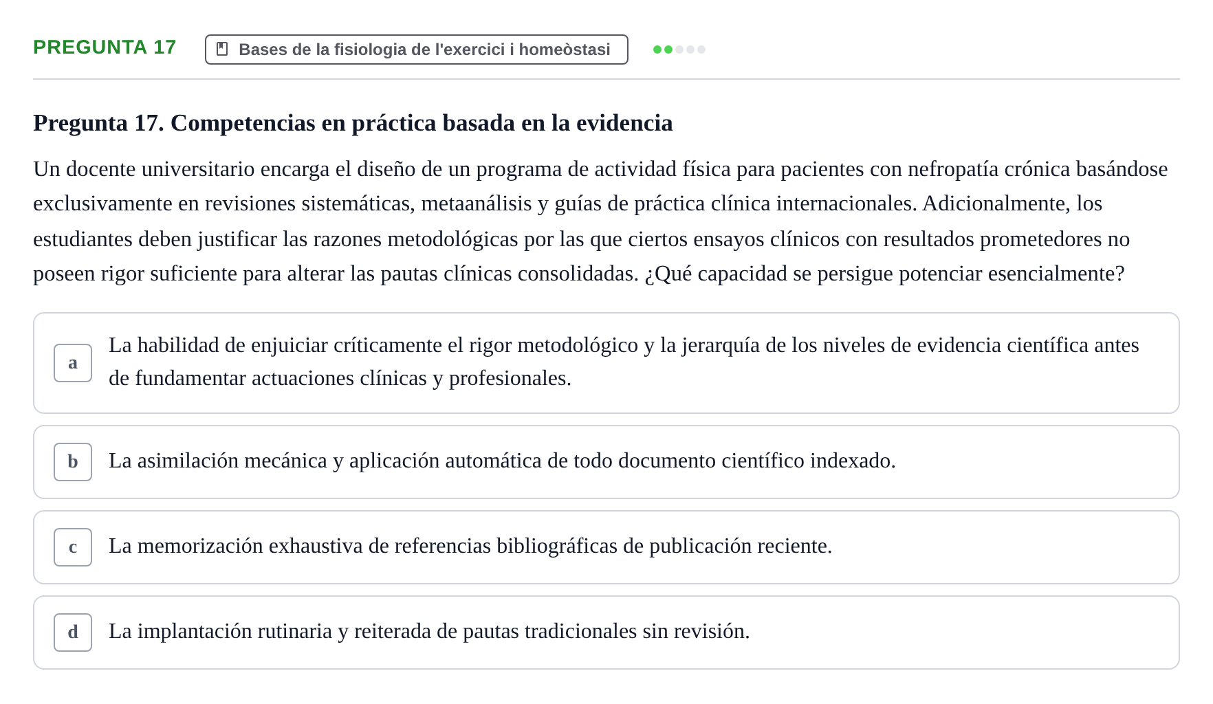 Enunciado: Pregunta 17