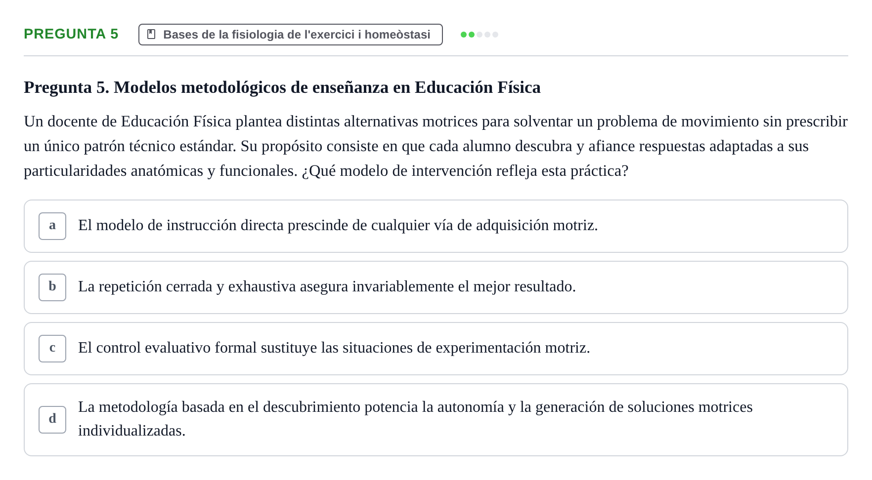 Enunciado: Pregunta 5