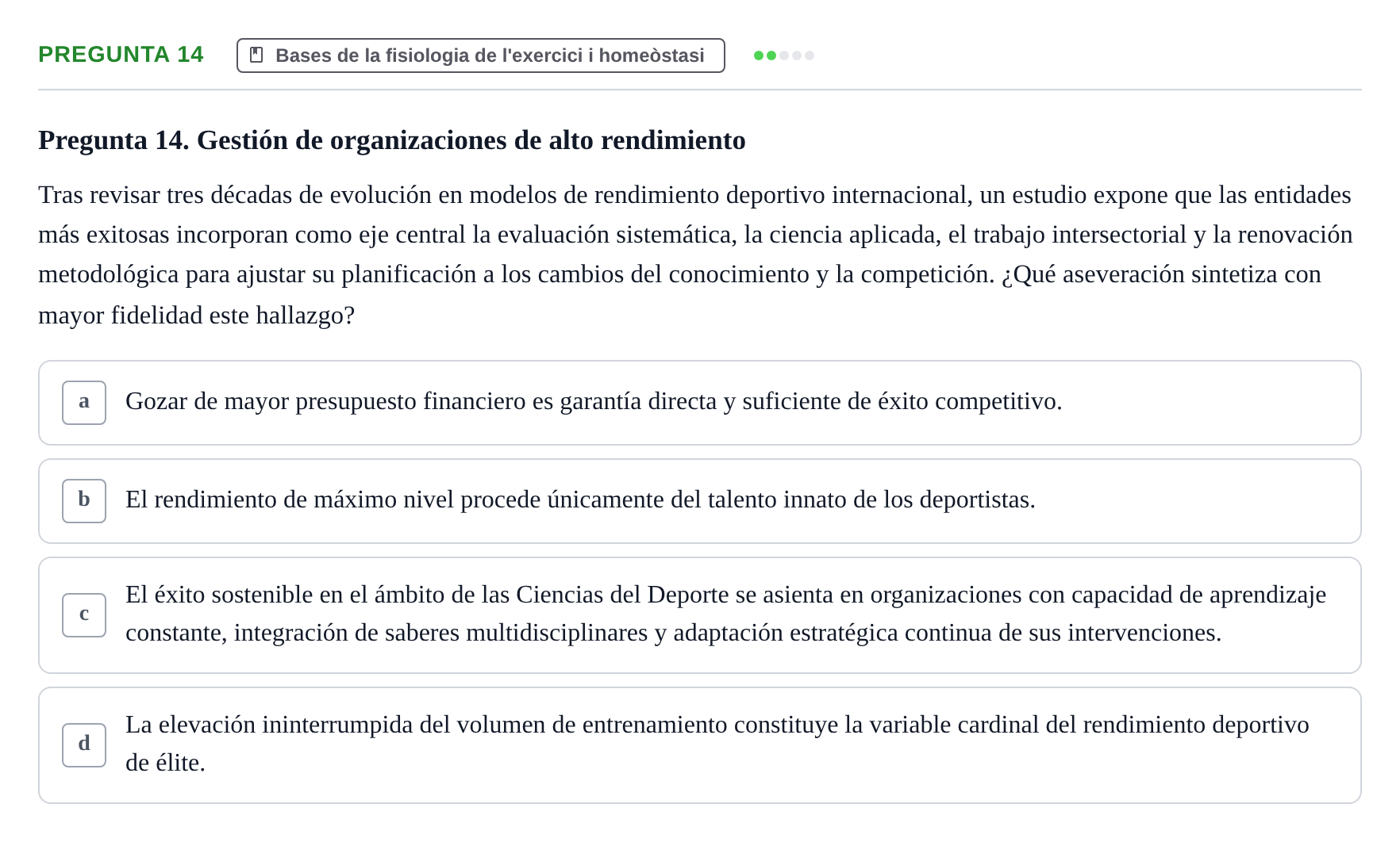 Enunciado: Pregunta 14