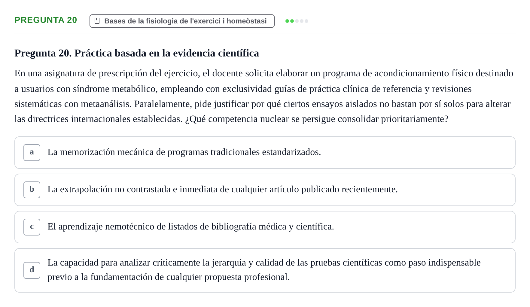 Enunciado: Pregunta 20