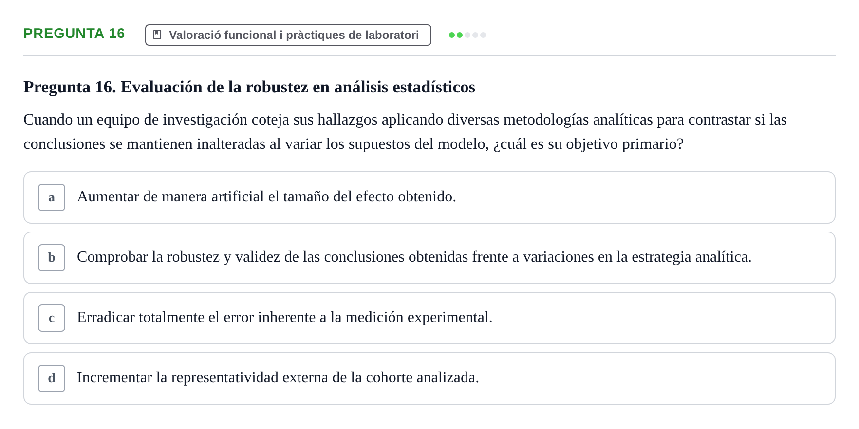 Enunciado: Pregunta 16