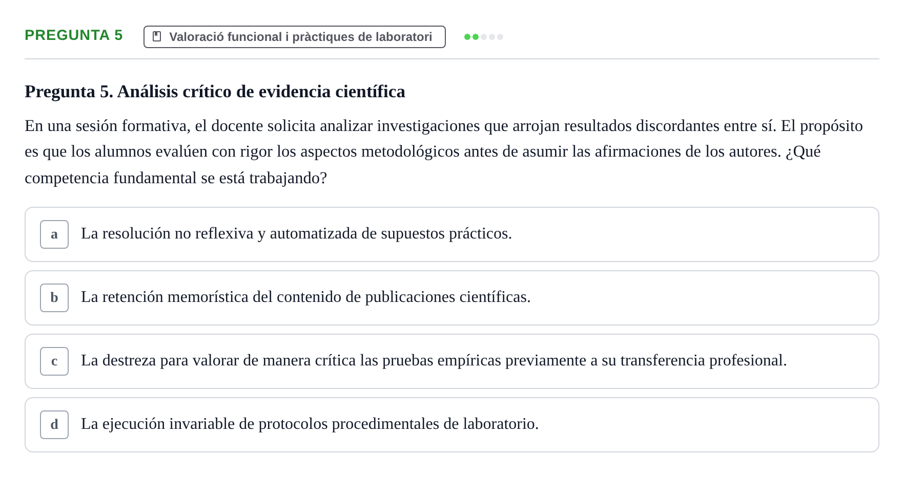 Enunciado: Pregunta 5