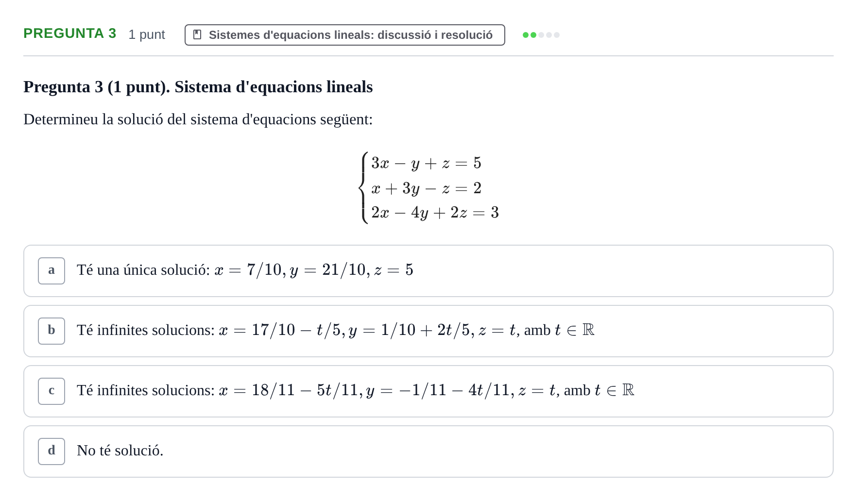 Enunciado: Pregunta 3 · Álgebra UDG 2022
