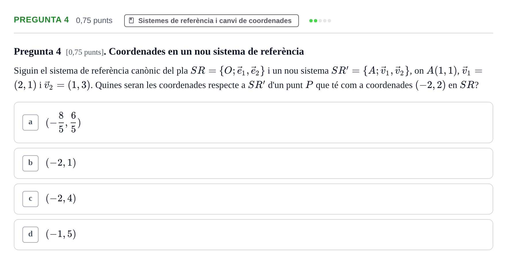 Enunciado: Pregunta 4 · Álgebra UDG 2022