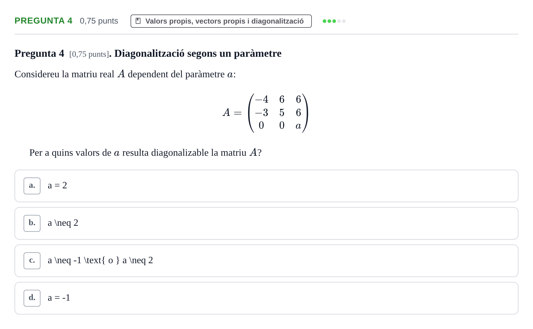 Enunciado: Pregunta 4 · Álgebra UDG 2022
