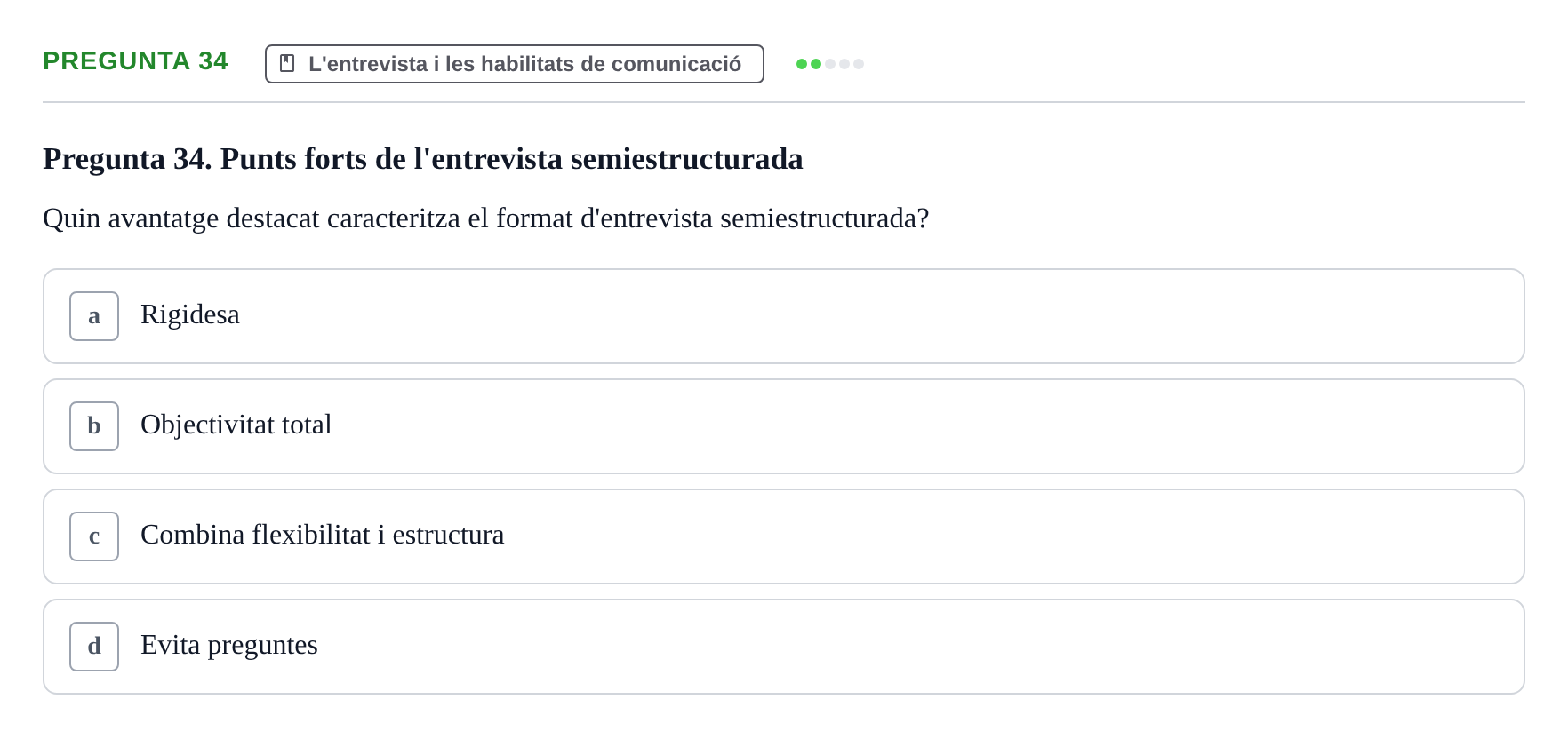 Enunciado: Pregunta 34 · Avaluació Psicològica UB Examen Parcial: Avaluació Psicològica (1r Parcial)