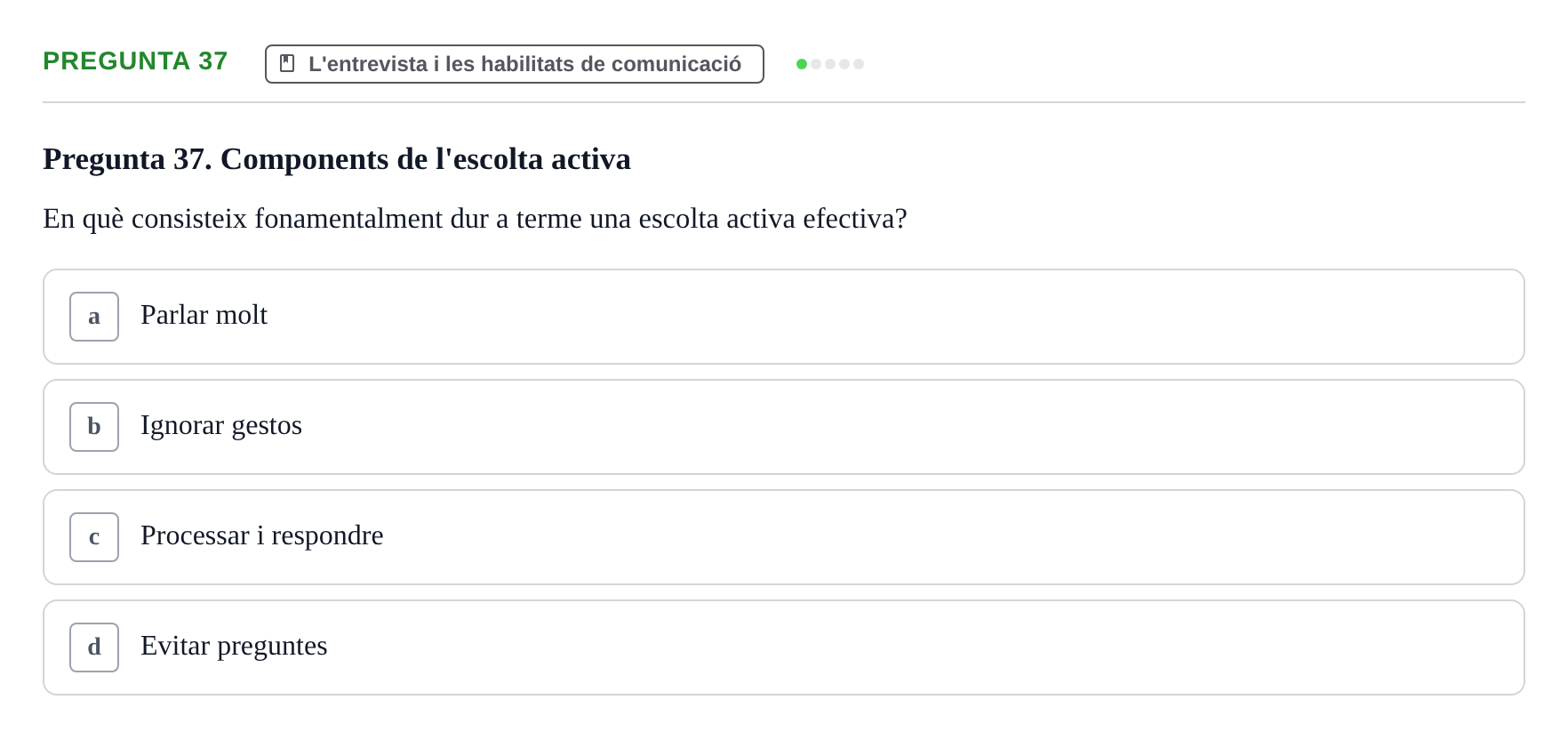 Enunciado: Pregunta 37 · Avaluació Psicològica UB Examen Parcial: Avaluació Psicològica (1r Parcial)