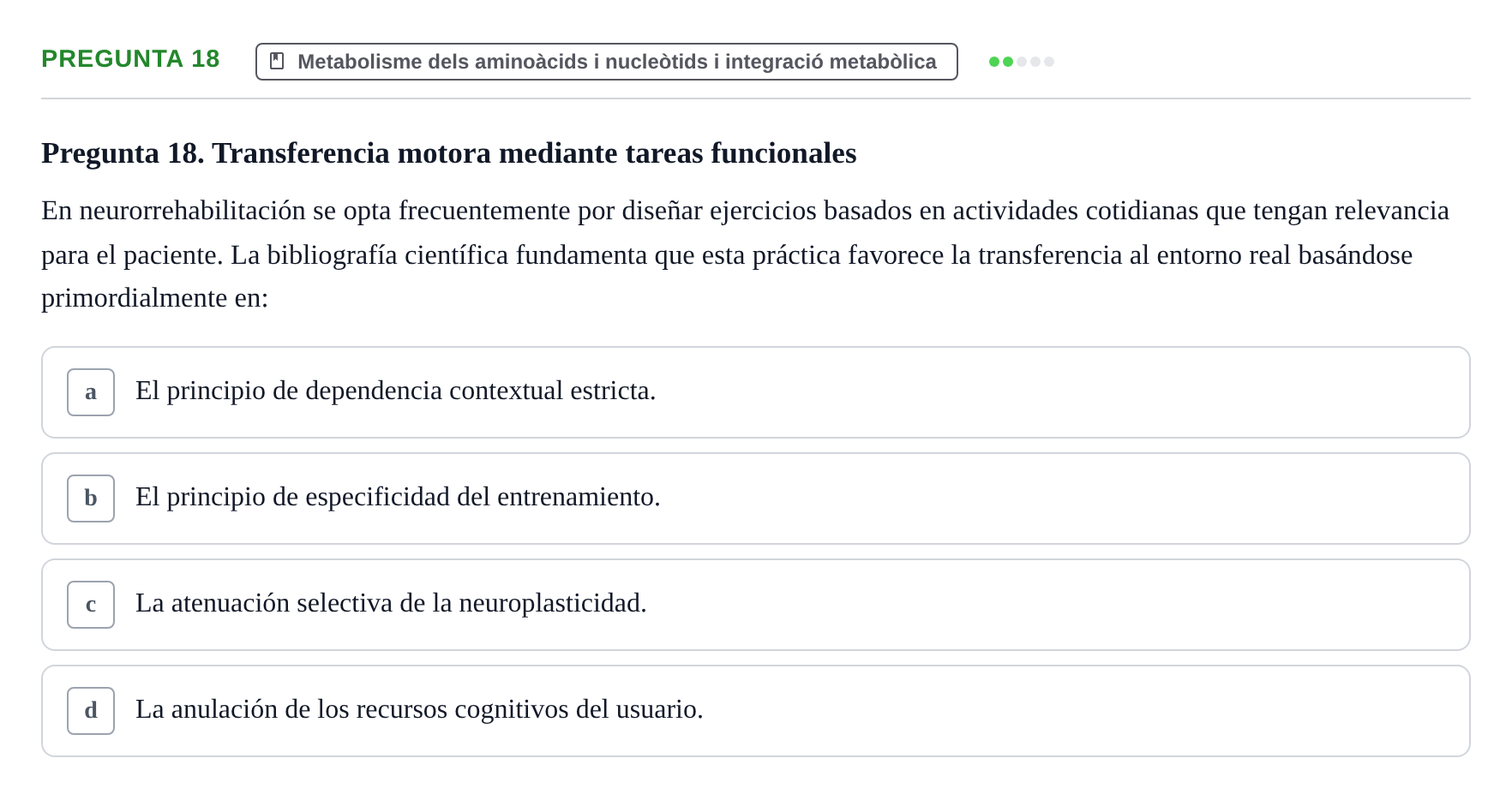 Enunciado: Pregunta 18