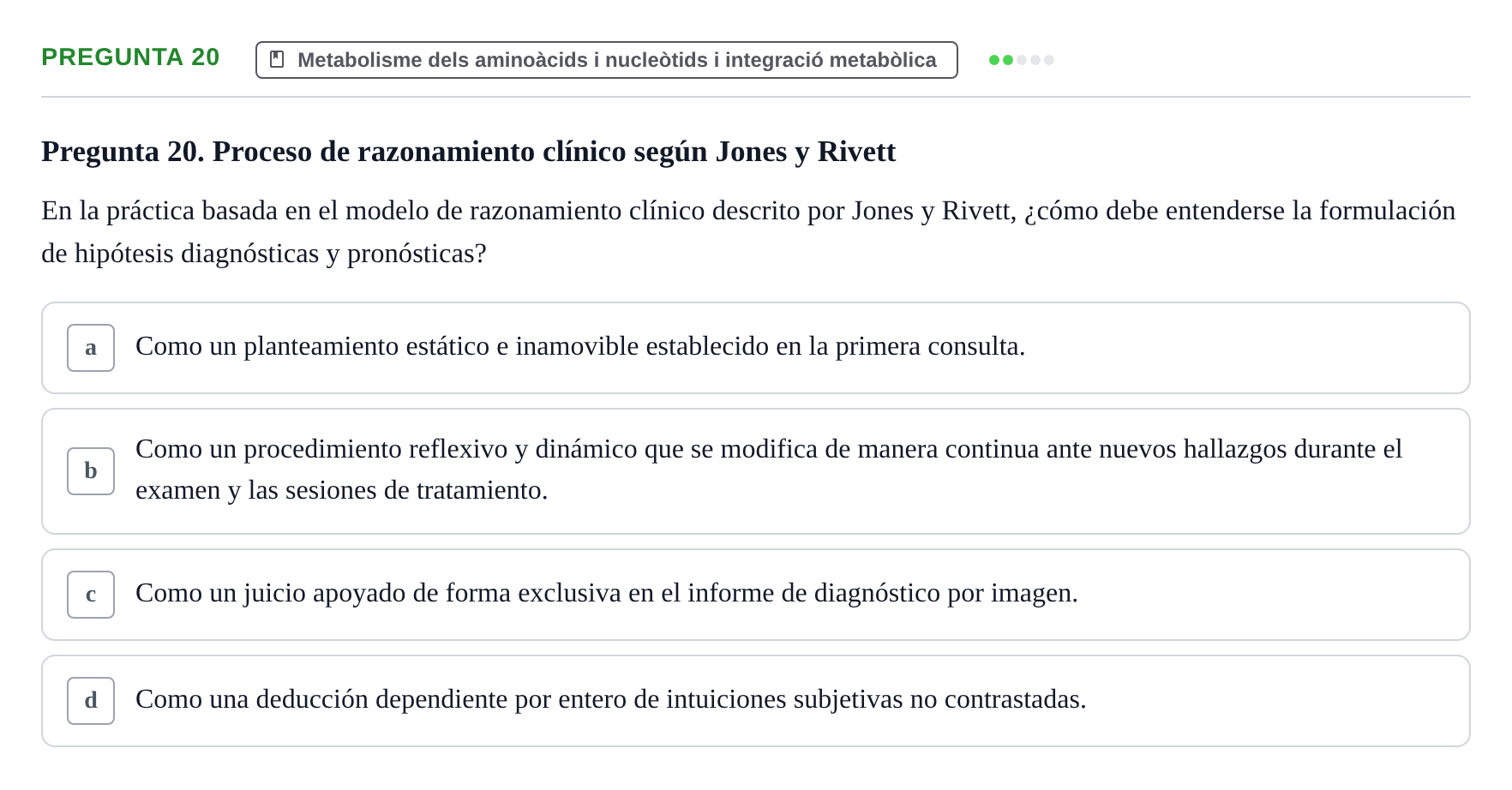 Enunciado: Pregunta 20