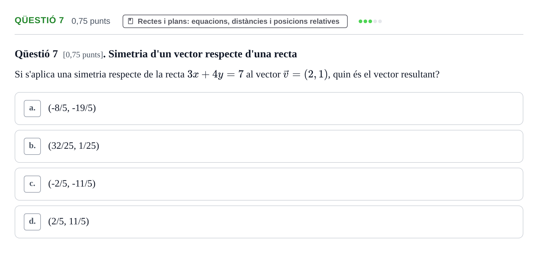 Enunciado: Ejercicio Qüestió 7 · Álgebra UDG 2023