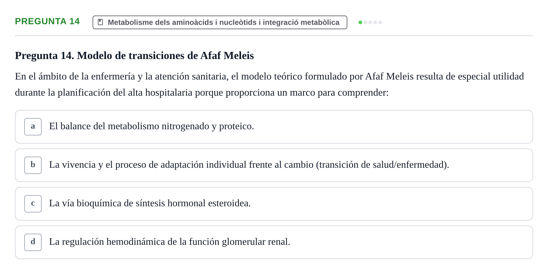 Enunciado: Pregunta 14