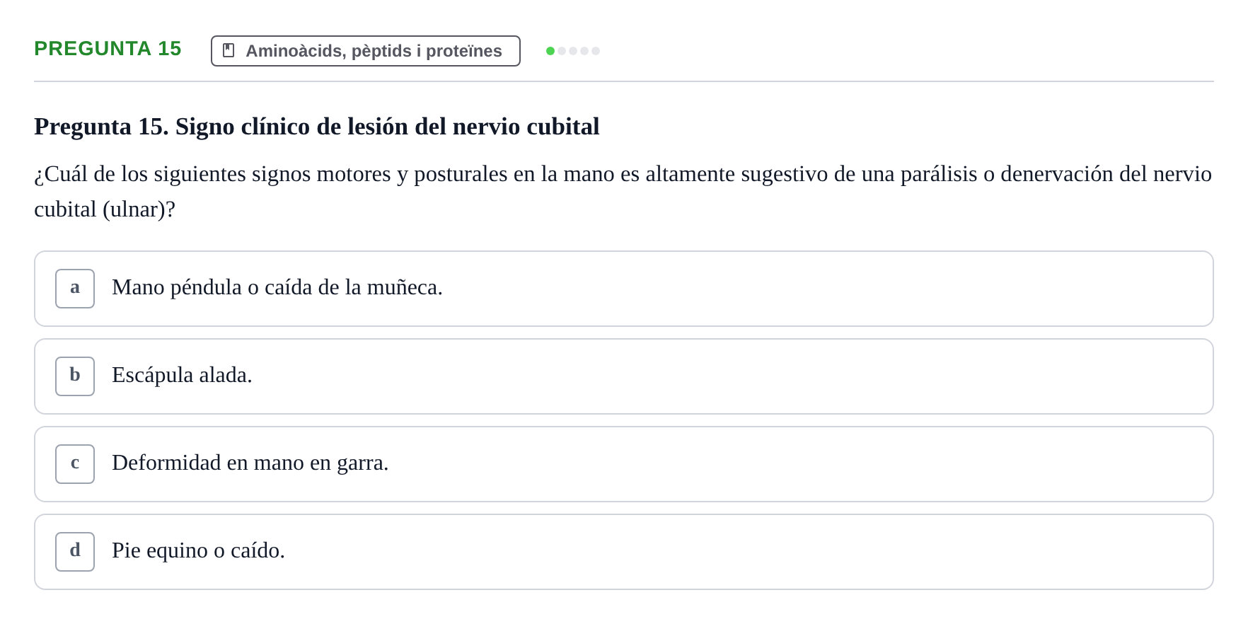 Enunciado: Pregunta 15
