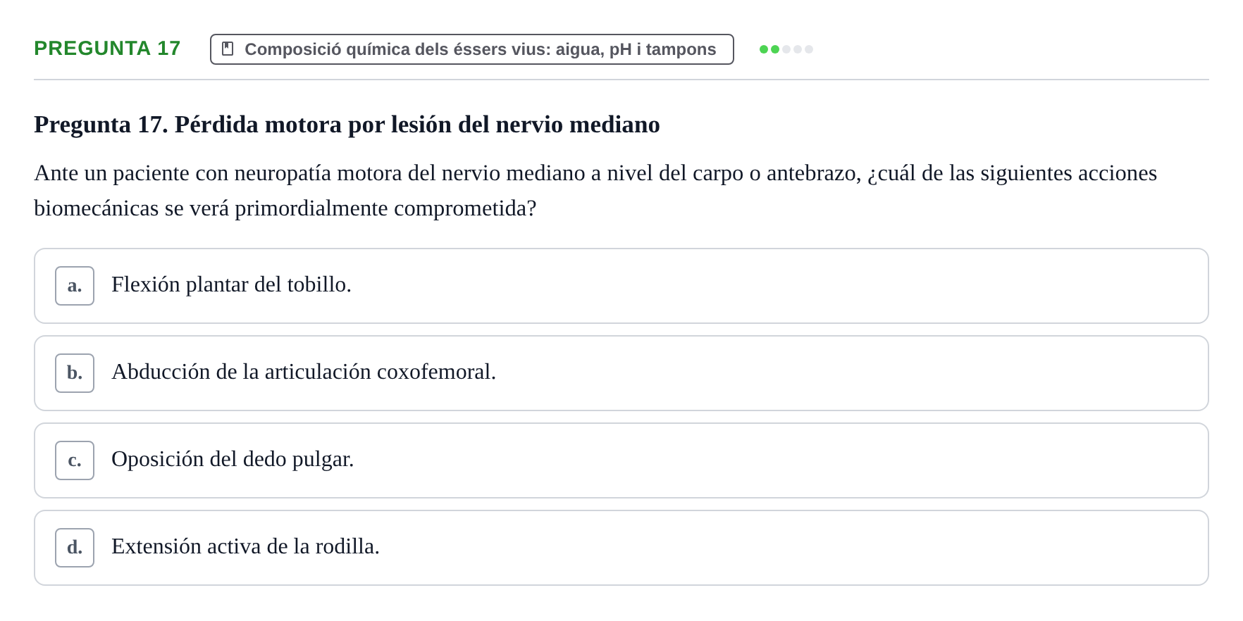 Enunciado: Pregunta 17