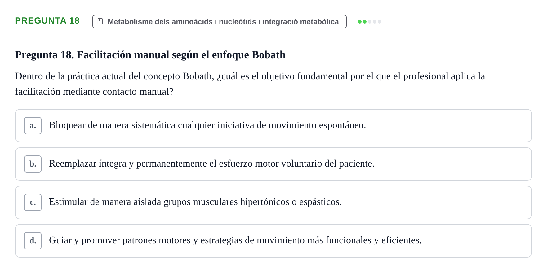 Enunciado: Pregunta 18