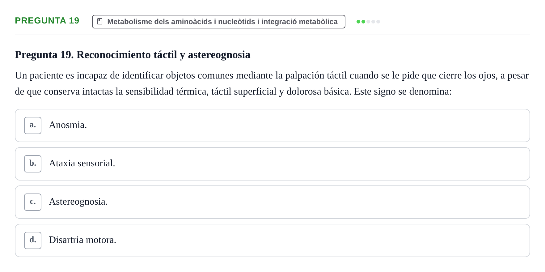 Enunciado: Pregunta 19