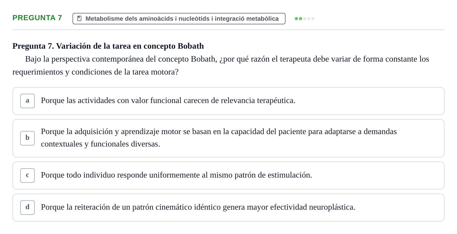 Enunciado: Pregunta 7