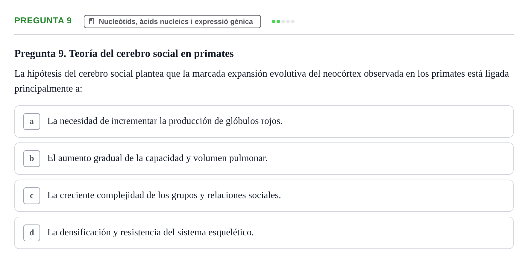Enunciado: Pregunta 9