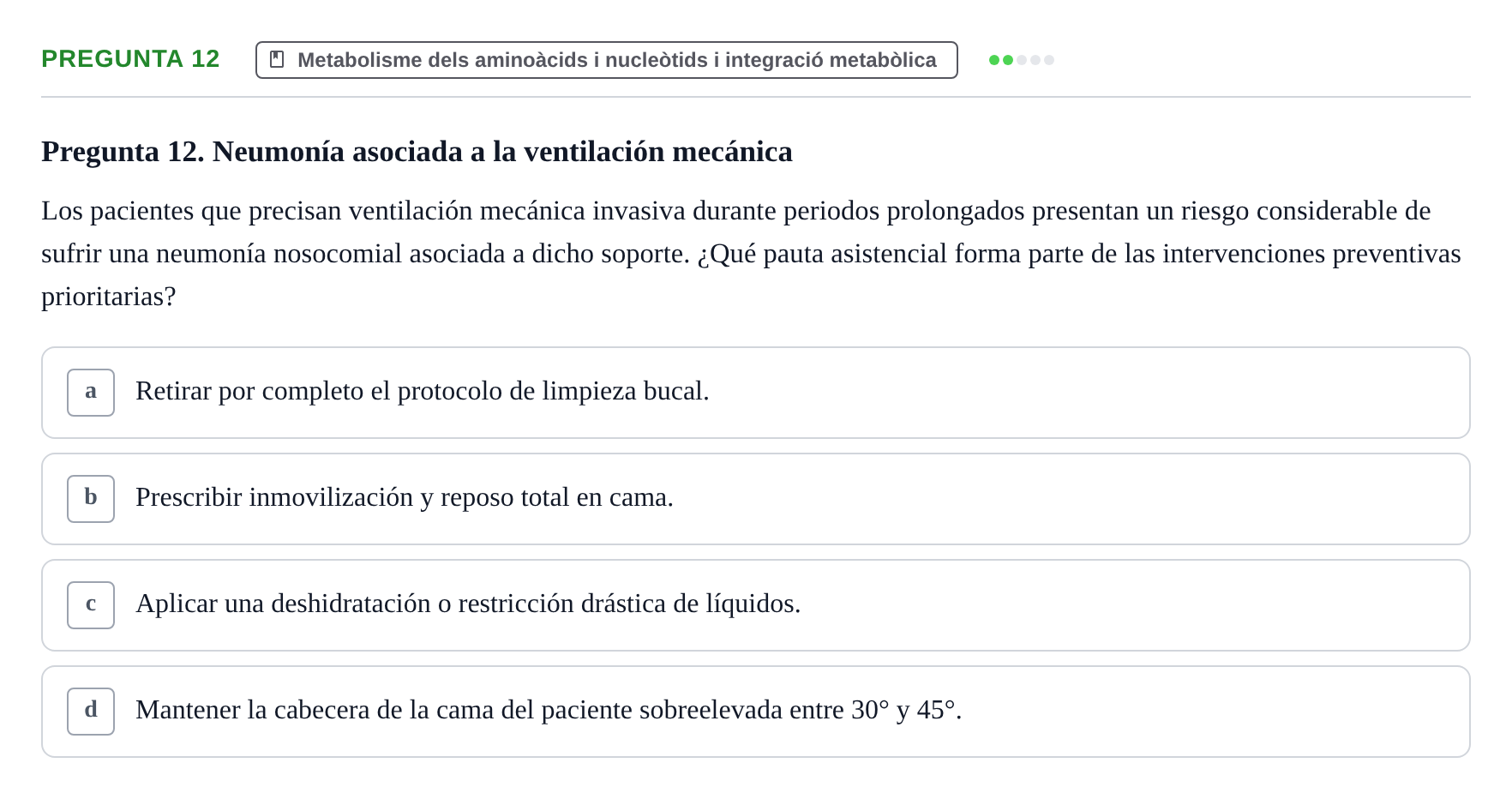 Enunciado: Pregunta 12