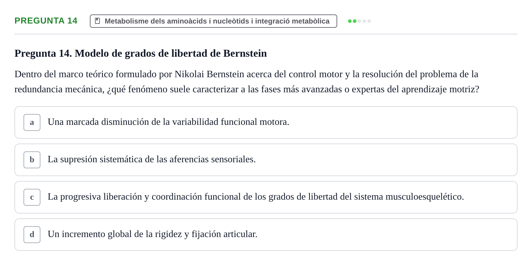 Enunciado: Pregunta 14